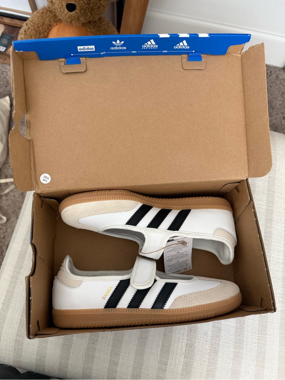 Adidas Sambas Mary Janes White size 4 1/2 brand new